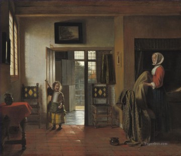 El género del dormitorio Pieter de Hooch Pinturas al óleo